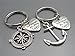IDLAN 2 Anchor and Compass You are Always in My Heart Necklace or Keychains Best Friends BFF Sisters Couples