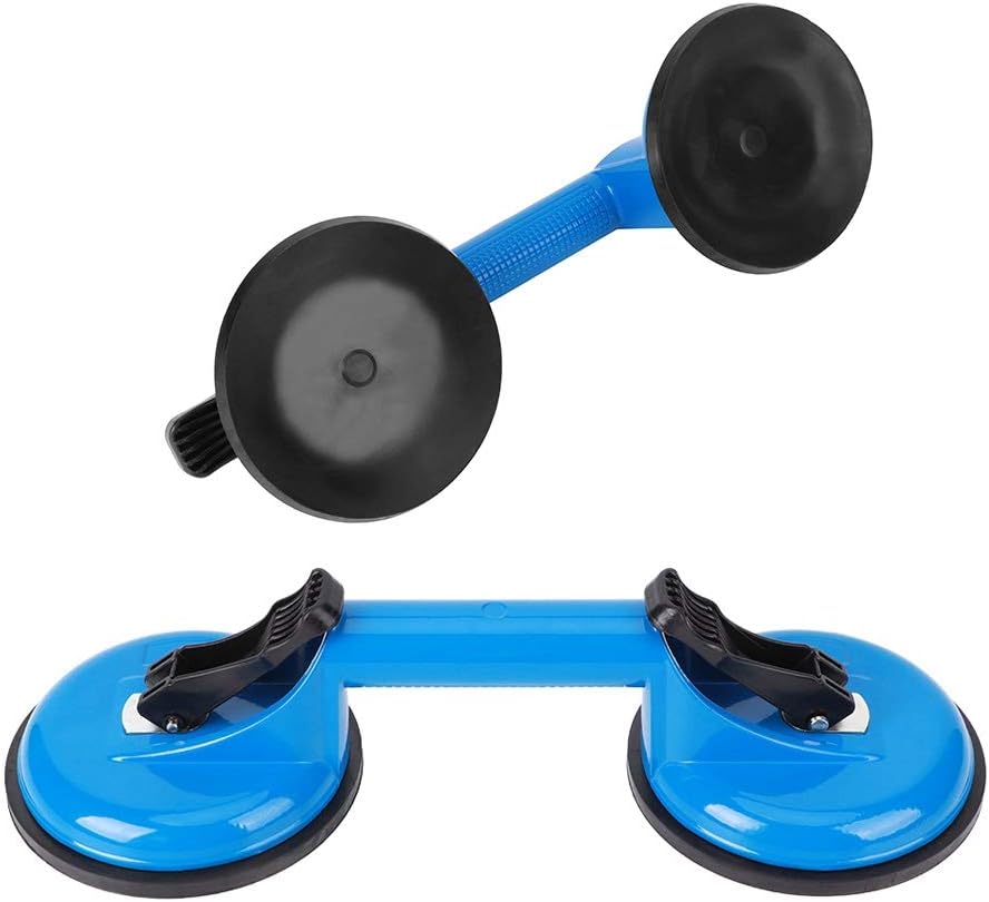Glass Suction Tool, Aluminum Alloy Glass Suction Cup Repairing Tool 325 x 118mm, with Rubber Blue 2‑Claw, Car Dent Puller