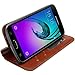Galaxy J3, Samsung Galaxy Express Prime and J3 Case Flip PU Leather Fold Wallet Pouch Premium Faux Leather Wallet Flip Cover by Zase ® Slim Fit (Solid Brown)