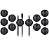 Mudder 12 Pack Desktop Cable Clips Holders Cord Management System for Computer, Charging or Mouse Cord, Black
