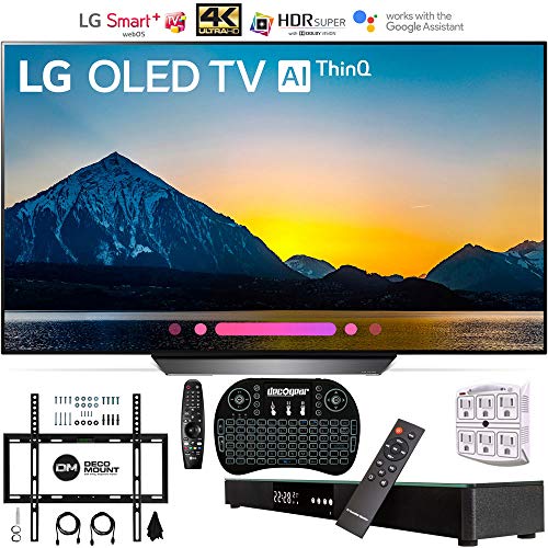 LG OLED65B8PUA 65B8 OLED 4K HDR AI Smart TV & Wireless Keyboard+ Wall Bracket Bundle