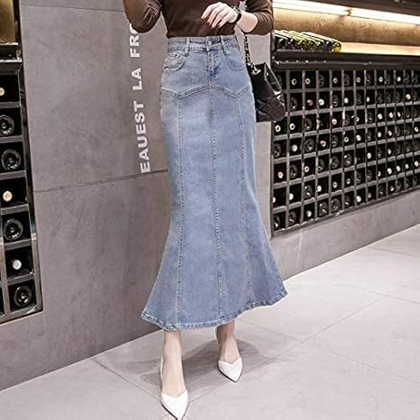 fish cut jeans skirt
