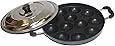 Non Stick Appam Pan, Appam Maker 12 Pits Appam Maker, Appam Pan Patra Non Stick,Appam Patra Paniyaram Non Stick Pan with Stainless Steel Lid,Valentine Day Gifts