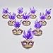 Yiseng Small Masquerade Mask Party Decoration 12pcs Mini Mardi Gras Mask Halloween Costume Novelty Gifts Purple Color