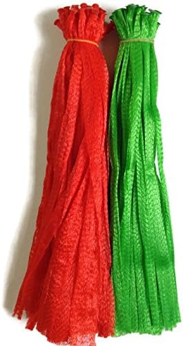 Sajid Store 15" (Red and Green) Reusable Nylon poly Mesh net Grocery bags