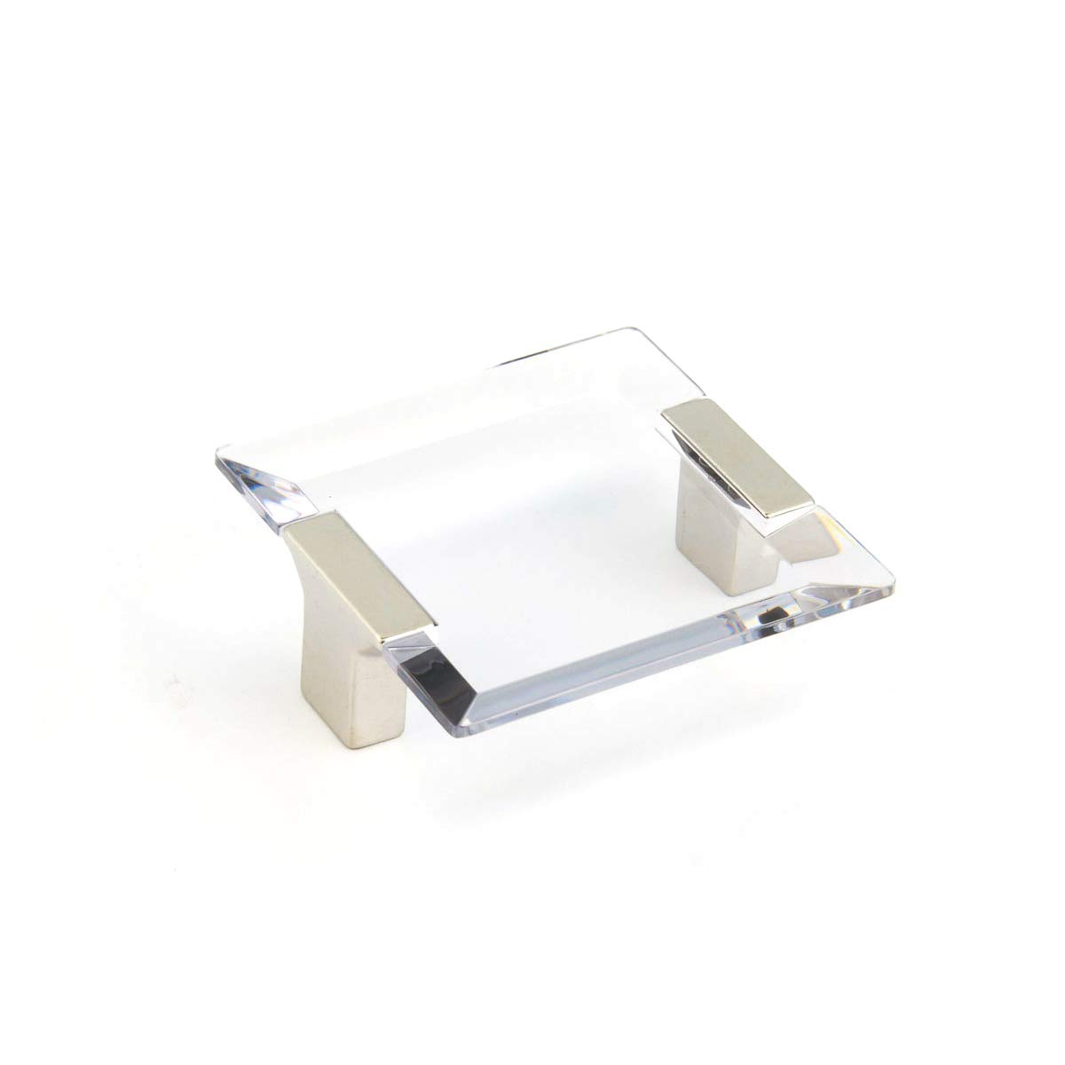 Schaub Positano Collection 2-1/2 in. (64mm) Acrylic Pull, Satin Nickel/Clear - 315-15 CL