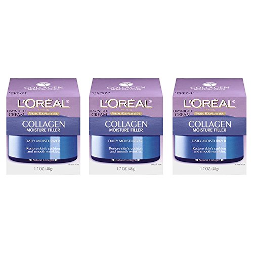 L'Oreal Paris Skin Care Collagen Moisture Filler Day/Night Cream, 1.7 Fluid Ounce, Pack of 3