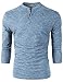 H2H Mens Summer Casual V-Neck Button Cuffs Cardigan Three-Quarter Sleeve T-Shirts SKYBLUE US L/Asia XL (CMTTS0194)
