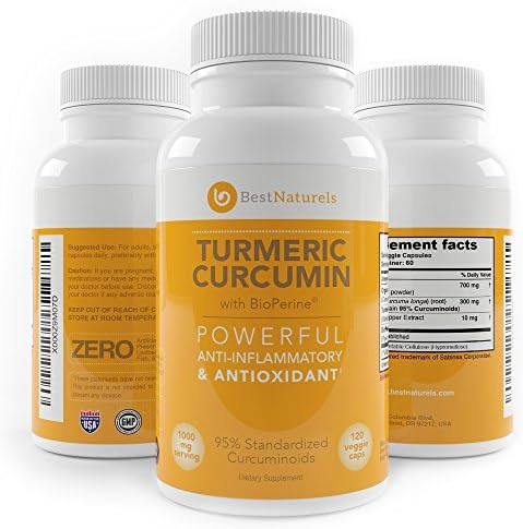 Organic Turmeric Curcumin with BioPerine Black Pepper 1300mg* Equivalent to 10,600mg of Turmeric Daily* 2 Months Supply - 95% Standardized Curcuminoids - Joint Support Mobility Pain Relief Supplement
