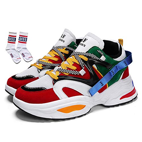 Men's Retro Color Blocked Fashion Sneakers Sport Running Shoes Walking Casual Athletic Shoes(1,6.5) - Thumbnail 7