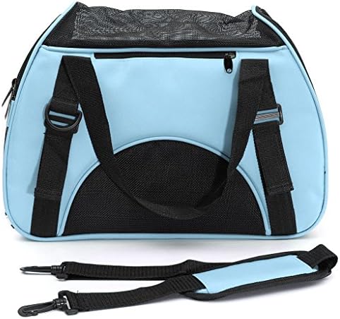 Vvhome 2 in 1 Tote Bag Pet Hand-held Shoulder Bag Comfort Soft Sided Pet Travel Carrier for Dogs and Cats (Blue, S)