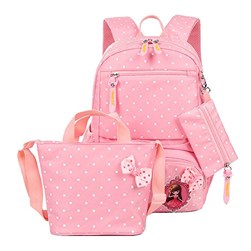 Moonmo polka dot bowknot school backpack for girls kids…