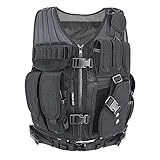 MGFLASHFORCE Tactical Vest Adjustable Airsoft Vest Breathable Military Combat Training Vest for Outdoor Hunting,Army Fans,CS Game,Paintball