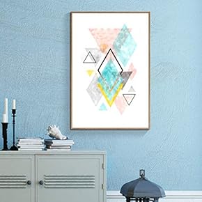 Framed Canvas Wall Art for Living Room, Bedroom Geometric Pastel Abstract II Canvas Prints for Home Decoration Ready to Hang - 16x24 inches