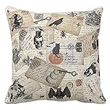 Gotd Halloween Pillows Cover Decorations Decor Halloween Throw Pillow Case Sofa Waist Throw Cushion Cover Home Decor Square 45 x 45cm 18 x 18inch (Beige B)