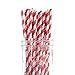 Dress My Cupcake Apple Red Striped Paper Straws, 25-Pack