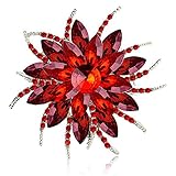 Happy Holiday Sale Deep Discount 67% Off Ailer Fashionable Brooch Pins for Women Bouquet Flower Wedding Created Crystal Brooch-Red