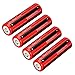 Lightbole 4PCS Li-ion Rechargeable 18650 Batteries 3.7V 4000AMH Button Top for Led Flashlight, Toys, Household Appliance