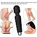 Cordless Wand Vibrator Massagers, Rechargeable Waterproof  Massager with Multi-mode for Body Therapeutic - Black