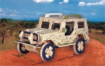 Puzzled Jeep 3D Jigsaw Woodcraft Kit Wooden Puzzle