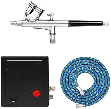 ABEST Dual Action Airbrush Compressor Complete kit Paint Tool for Hobby Model Craft Spraying, Black & Silver, tool-1