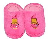 Shopkins Girls Embroidered Plush Clog Slippers (13/1, Fuschia-Lippy Lip)