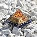 Orgonite Crystal Orgone Pyramid – Chakra Om Symbol Orgonite Pyramid with Black Tourmaline and Brass Metal for Meditation, Yoga, Chakra Alignment, Spiritual Décor, and Mindful Gifting