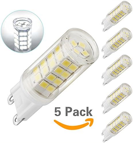 ZBright G9 LED Bulb 3W 380 Lumens AC 100V-265V, JD Type G9 Led Replacement for 35W-40W Halogen Lamp, Non-dimmable 52X2835SMD Daylight White 6000K for Home Lighting (Pack of 5)