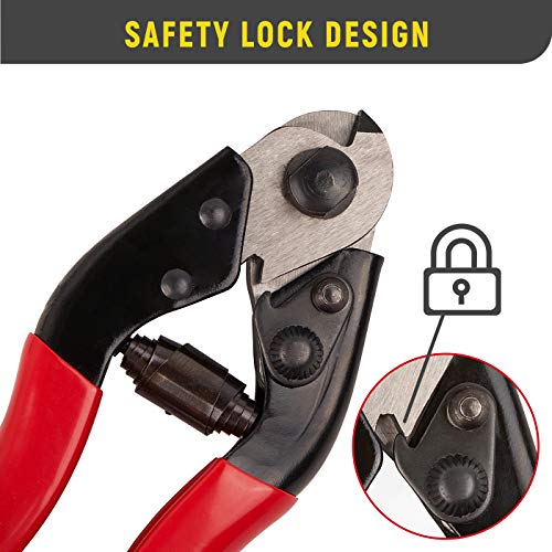image for LuckIn Cable Cutter for Stainless Steel Wire Rope, Aircraft Bicycle Ca