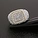 LuReen 14k Gold/Silver Twotone Square Iced Out CZ Hip Hop Ring for Men