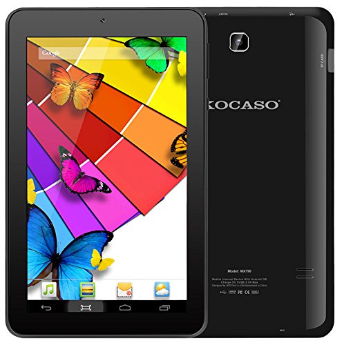 Kocaso MX790 Quad Core Google Android 5.1 Lollipop 7" Tablet PC, 1GB RAM, 8GB Memory, Wi-Fi, Dual Camera, High Resolution HD Screen - Black