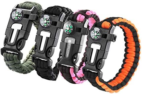 lefu Multi-functional Adjustable Survival Paracord Bracelet Practical Emergency Rope Men Women Kids Hiking Camping Boating Emergency Outdoor Activities
