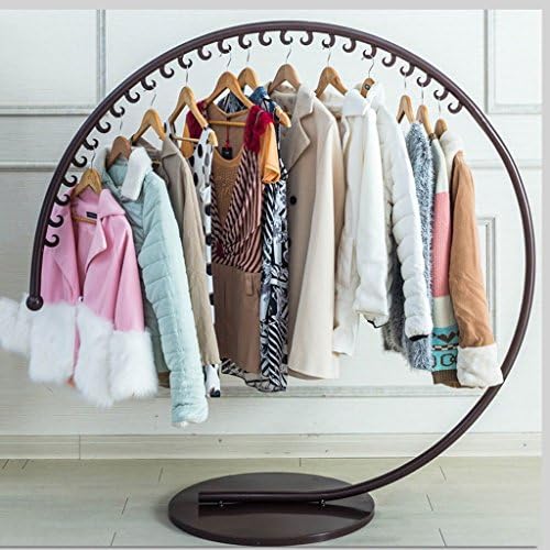 COAT RACK Iron Creative landing clothes rack (120 130CM, 22 hooks) (150 160CM, 26 hooks) (170 180CM, 36 hooks) Black, Brown, White (Color : Brown, Size : 170180CM)
