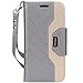 ProCase iPhone Xs/iPhone X Wallet Case, Flip Kickstand Case with Card Slots Mirror Wristlet, Folding Stand Protective Cover for 5.8 inch iPhone Xs (2018) / iPhone X (2017) -Grey
