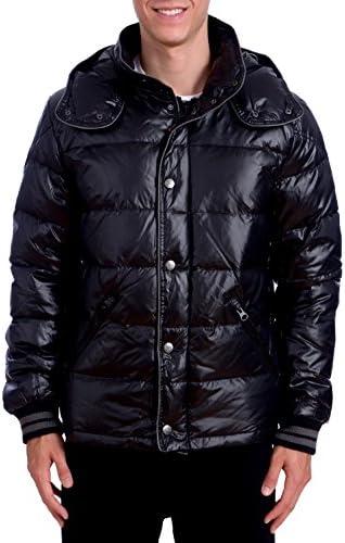 Arctic Expedition Men's Bomber Down Puffer Winter Jacket (Black, X-Large)