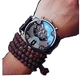 Creazy New Fashion Mens England Big Dial Style Wrist Watch (Black)