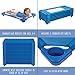 ECR4Kids Stackable Kiddie Cot with Sheet, Ready-to-Assemble, Toddler Size, Classroom Furniture, Blue, 6-Pack