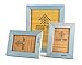 Rustic Wooden Picture Frames - Set of 3 - One 8 x 10 and Two 4 x 6 Photo Frames Made of Solid Natural Wood for Table Top Display and Wall Mounting - Blue Turquoise