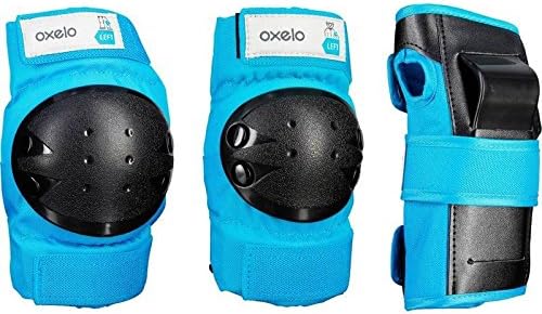 Oxelo Basic Children's 3-Piece Protective Gear for Skates/Skateboard/Scooter - Blue