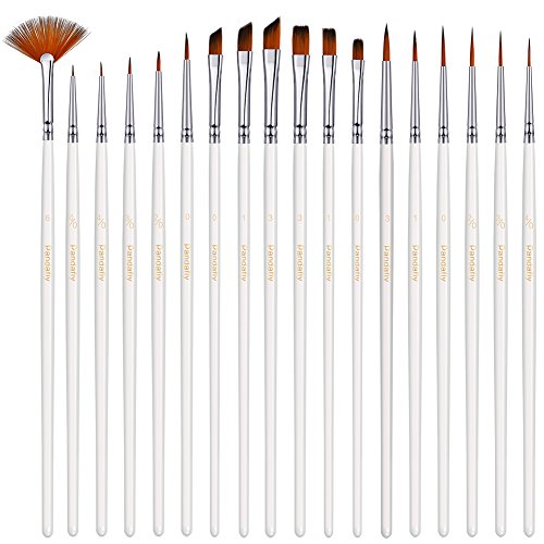 18-Piece Detail Paint Brushes Set, Handmade Miniature Fine Paintbrushes for Acrylic Watercolor Oil, Art, Perfect for Rock Painting, Christmas Balls, Scale Models, Figurines, Nail, Face, Airplane Kits