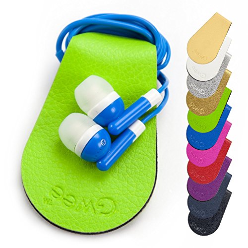 Gwee - Sport Guppy, Magnetic Headphone Cable Storage Clip, Secure Headphone Cords During Workouts, Screen Cleaner & Sunglass Holder, Earbuds not Included, Lime Green 2-Pack