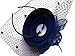 Cizoe Fascinator Hair Clip Pillbox Hat Bowler Feather Flower Veil Wedding Party Hat Tea Hat(1-Navy)