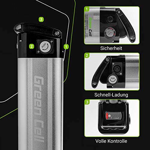 Green Cell E-Bike Akku 36V 10.4Ah 374Wh Lithium Ionen für 250W Silverfish Elektrofahrrad 2 Pin für Zündapp, Telefunken… – Bild 3
