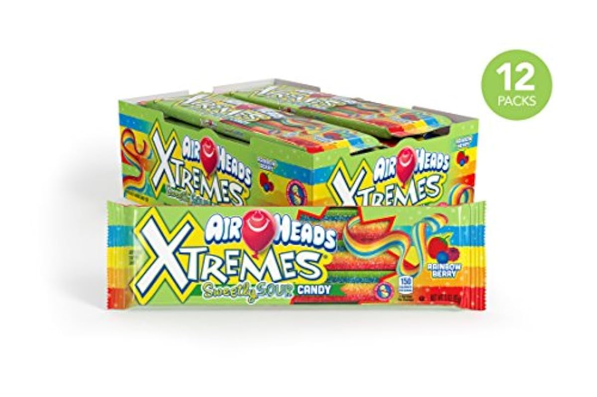 AirHeads Xtremes Sweetly Sour Candy Belts, Rainbow Berry ...