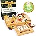 Bamboo Cheese Board and Knife Set with drawer, Charcuterie Board Set Large (15 x 12 inch) includes Ceramic Bowls, Serving Forks, Cheese Knives, Ideal Wedding Gift, Housewarming, Birthday (The Festa)
