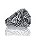 ELFASIO Men Stainless Steel Rings Egyptian Pharaohs Eye of Horus Ra Udjat Silver Tone Jewelry Size 11