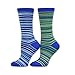 TeeHee Women's Ladies Value 6-Pair Crew Socks (Ministripe)