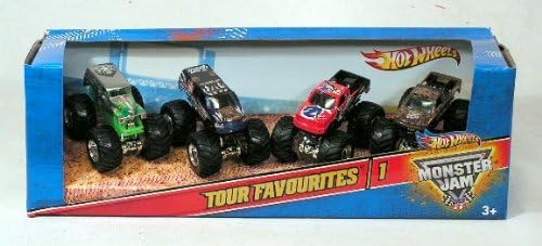 Monster Jam Tour Favorites - 1, Set of 4 Collectible Trucks: Grave Digger, Bounty Hunter, Nitro Circus, Airborne Ranger