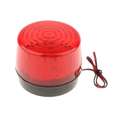 Segolike Round Strobe Flashing Alarm Lamp Warning LED Light Control Work Zone Traffic Flash Beacon Lamp DC12V - red, One Size