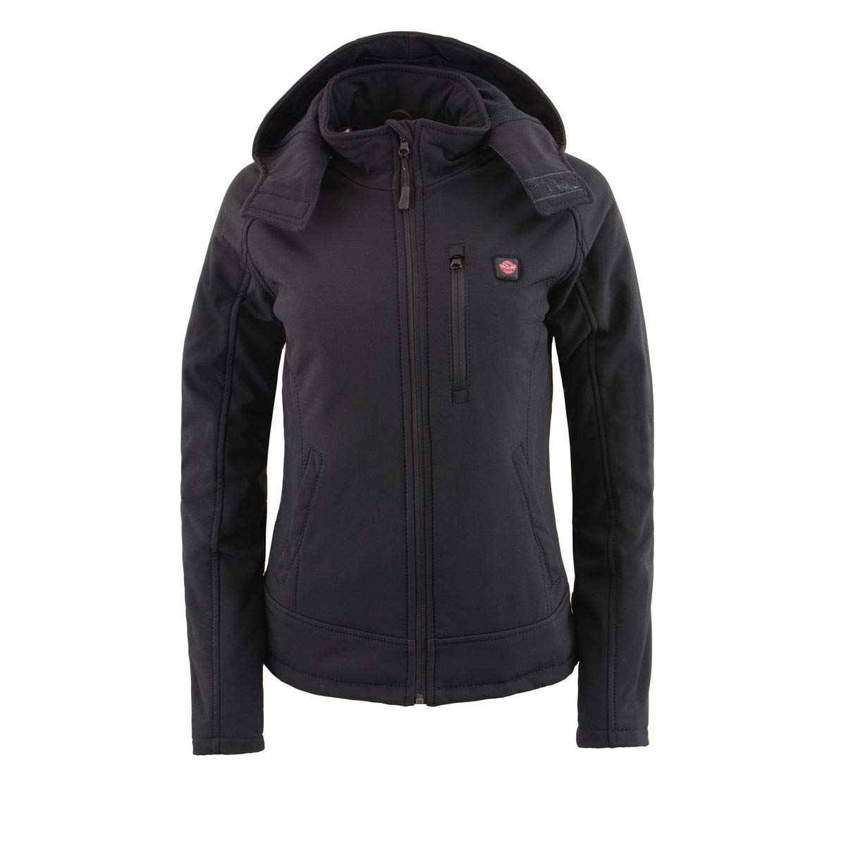 Milwaukee Leather MPL2767SET Women's Black 'Heated' Soft Shell Hooded Jacket (Battery Pack Included)